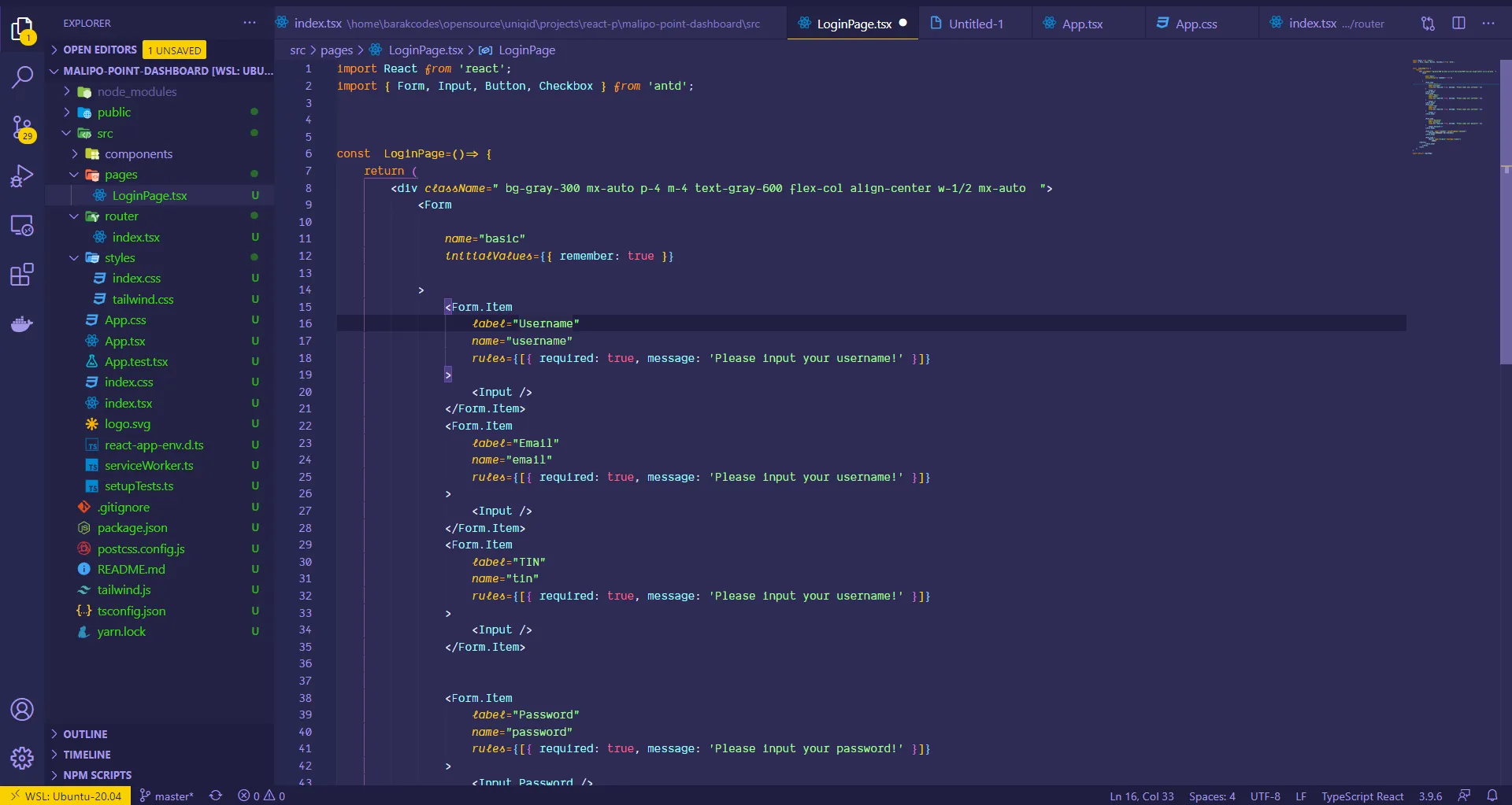 Vs code window